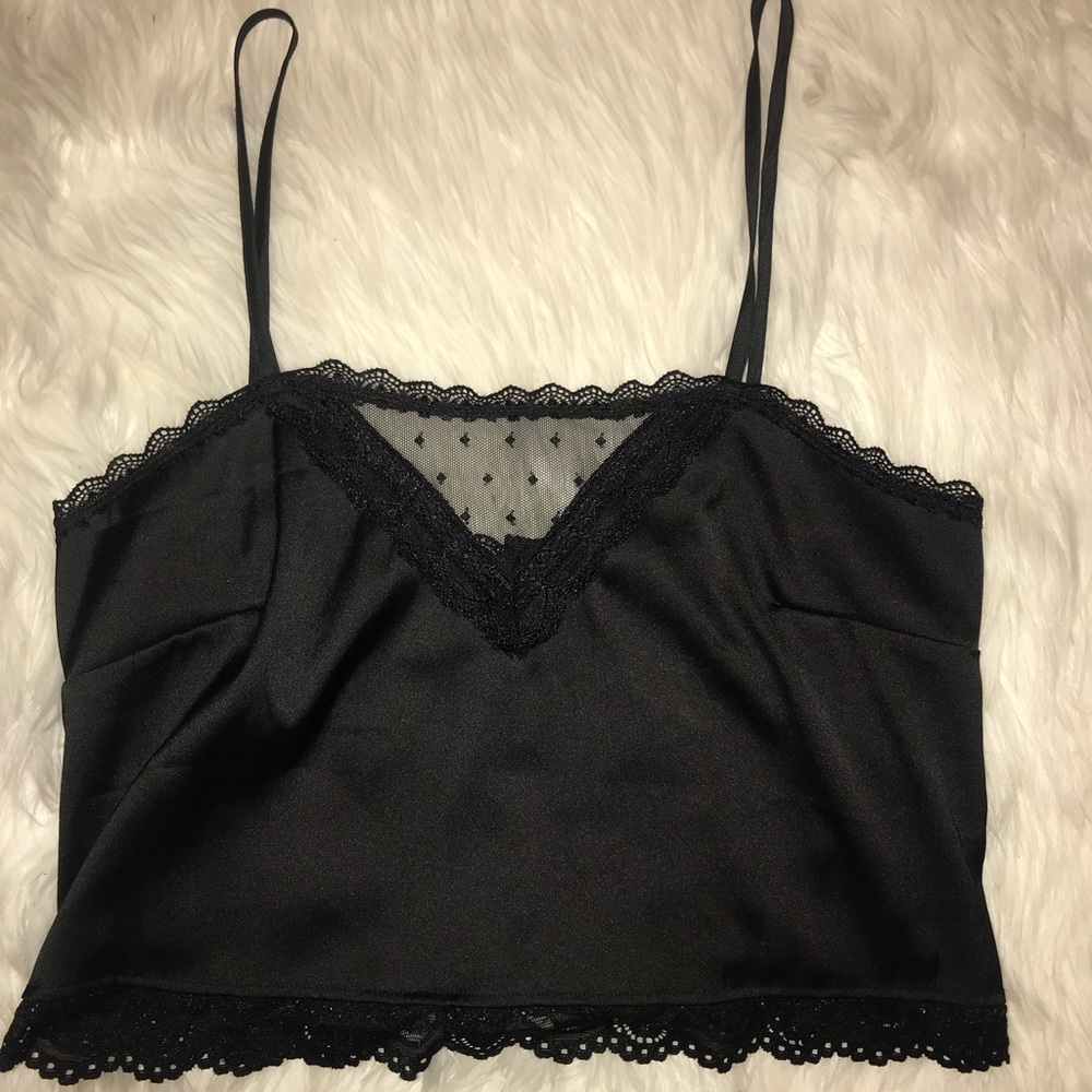 Silky black crop top
